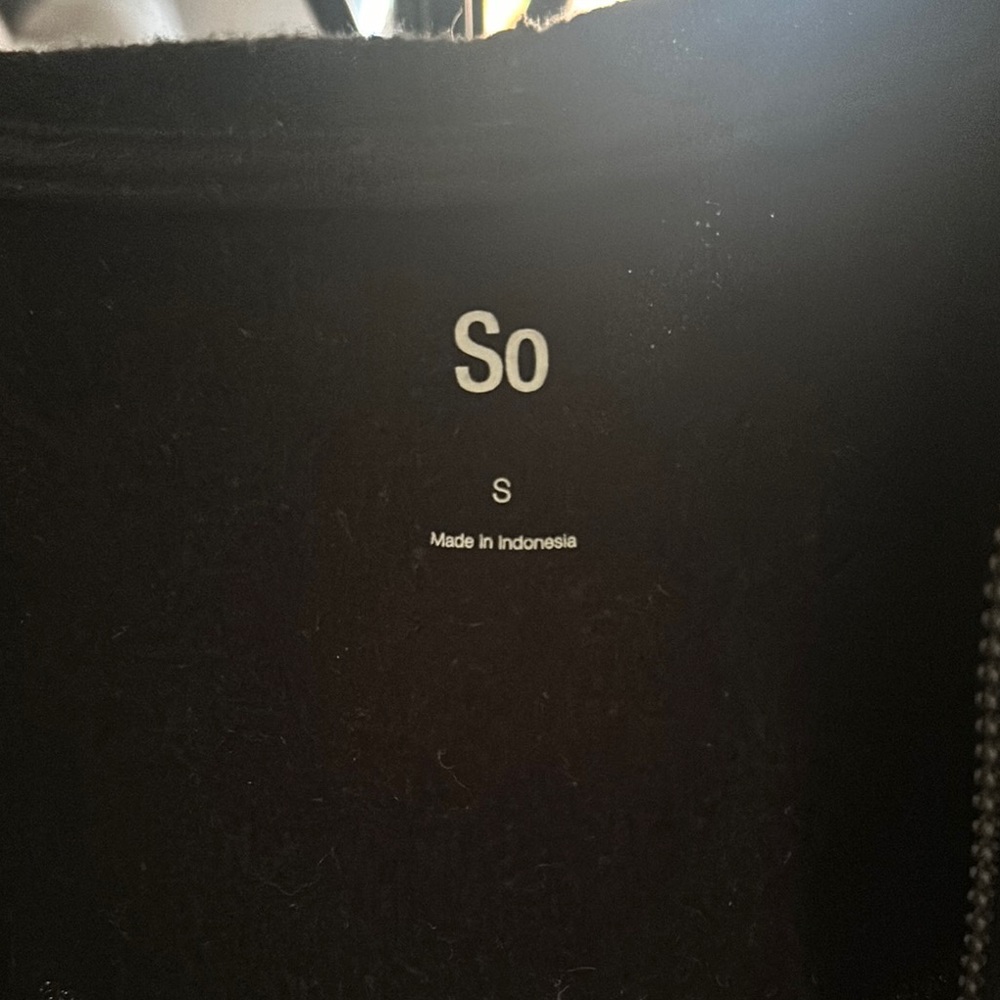SO Classic Black Hoodie with White Drawstrings. - Picture 2 of 3